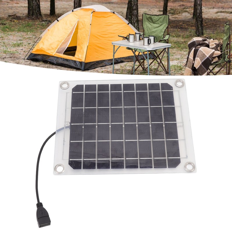 Solar Panel 10W USB Output Transparent Design Double Sided Power