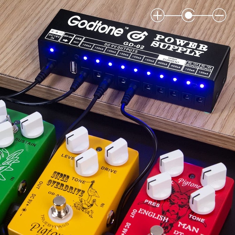 Guitar Effect Pedal Power Supply 10 DC Outputs Suitable for