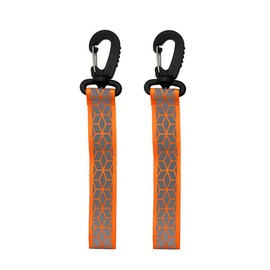 [HARTARO] J-Base Reflective Reflector Set of 2 for Walking at Night Lanyard Key Holder with Carabiner for Traffic Safety Highly Reflective (Orange)
