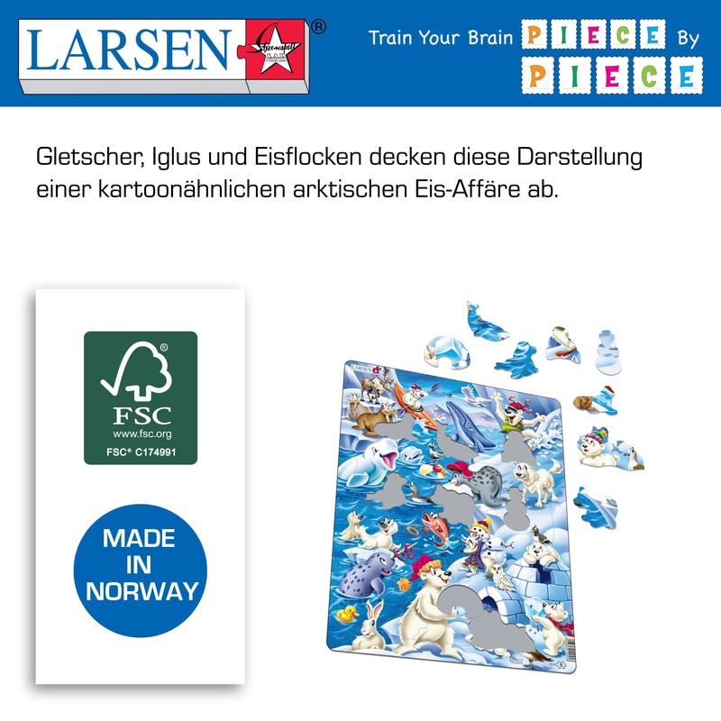 Larsen US28 Playful Cartoon Animals in the Arctic, 36 Piece