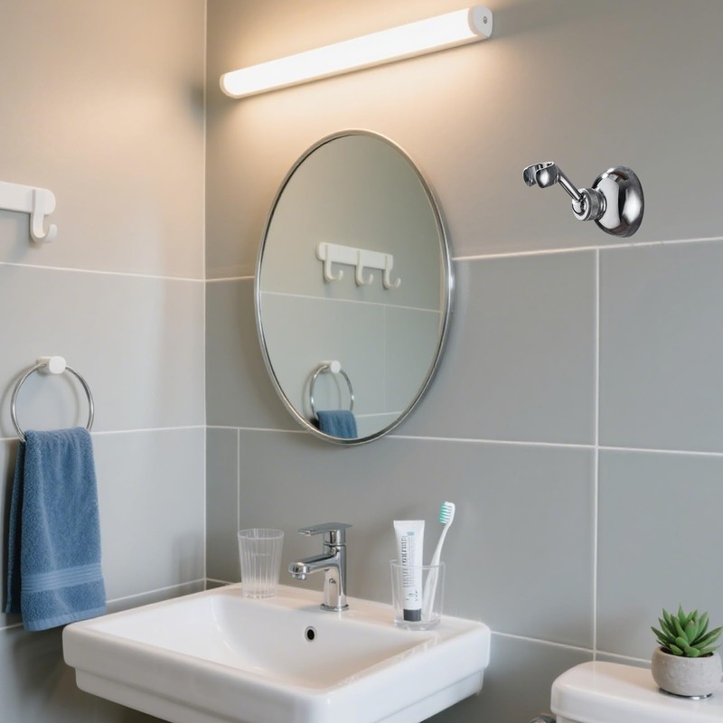 1 Set Shower Holder Bracket Sturdy Adjustable 360° Shower Head