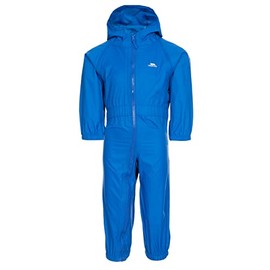 Trespass Unisex Kids Button Waterproof Rain Suit With Hood, blue, 18-24 Months UK