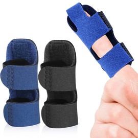 NUOOO Finger Splint Snap Support Finger Support Splints Pack of 2 for Trigger Finger Hammer Finger Arthritis Broken RSI Finger Stabiliser Blue for Work Kitchen Garden Sculpture