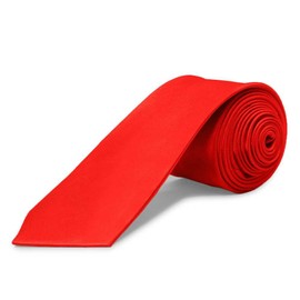 OcioDual Unisex Slim Tie Without Satin Print for Celebrations and Events 100% Brown Polyester, red, Unit size