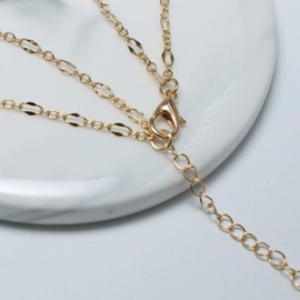 Yienate Fashion Lasso Y Necklace Multilayer Tassel Pendant Minimalist Jewelry for Women and Girls (Gold)