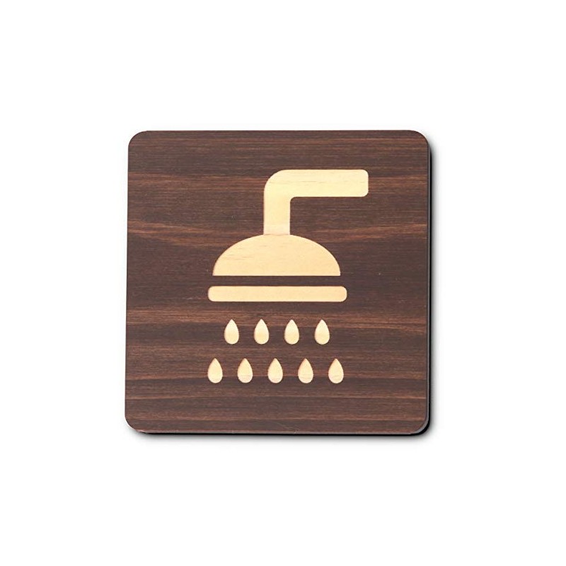 Katachi Lab Shower Room, Shower Stall, Sign Plate, Wooden Shower