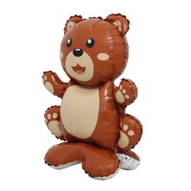 Selfstand 3D Animal Fox Koala Lion Elephant Panda Cow Rabbit dinosaur Triceratops Stegosaurus Baby shower Ball Foil Balloons Birthday Party Baby Shower Decorations Kids Toys (Base Bear)