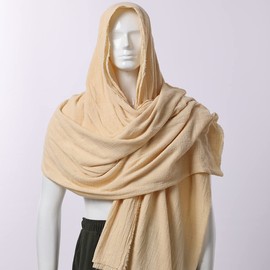 GRACEART Medieval Neckerchief Head Scarf Renaissance Pirate Linen 230 x 130 cm, beige