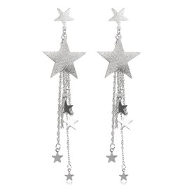 Gold Star Dangle Earrings for Women Lucky Shooting Star Earrings Sparkly Star Long Tassel Earring Jewelry Gifts
