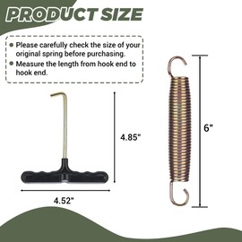 LOIUO Trampoline Springs Replacement 3.5" to 8.5" Galvanized Steel Heavy Duty High Tensile Universal Trampoline Accessories with T-Hook Tool, 12 to 48 Pack