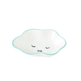 Bngukju Cute Cloud Shape Ceramic Plate Decorative Ring Holder Small Jewelry Plate (Blue)