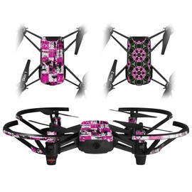 Skin Decal Wrap 2 Pack for DJI Ryze Tello Drone Pink Graffiti Drone NOT Included