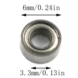 E-outstanding Mini Ball Bearing 6PCS MR63ZZ 3mm ID 6mm OD 2.5mm Width Precision Miniature Metal Double Shielded Flanged Single Row Deep Groove Ball Bearings