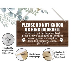 Please Do Not Disturb Wooden Plaque Decor, Hanging Home Decor Sign, 12x6 inch