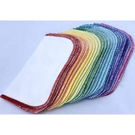 2 Ply 8x8 Inches White Cotton Birdseye Little Wipes Set of 20 Your Choice of Edging