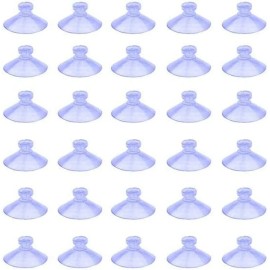 OMYZERO 100Pcs Mini Clear Plastic Suction Cups without Hooks (30Mm)
