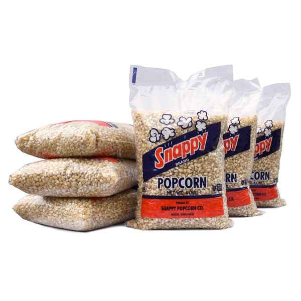 Snappy White Popcorn Kernels, 4lb Bags, 6 Pack