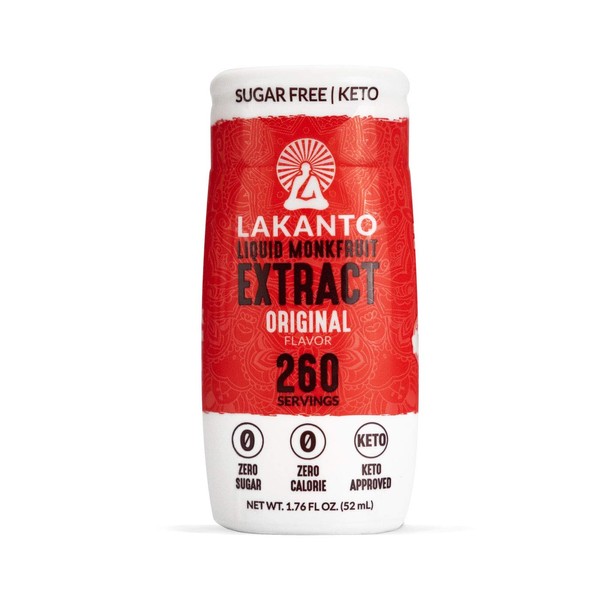 Lakanto Liquid Monkfruit Extract Sweetener, Sugar-Free Keto Drops, 1.85 Fl Oz (Original - Pack of 1)