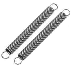 PATIKIL 2pcs Extension Spring Wire 0.05" OD 0.4" Free Length 3.9" Spring Steel Dual Hook Tension Spring for Lone Tractor Home Repair DIY Gray