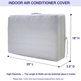 Indoor Air Conditioner Cover for Window Units, Inside Window AC Cover for Winter, fits up to 25"x 18" x 3.5"(Light Gray)