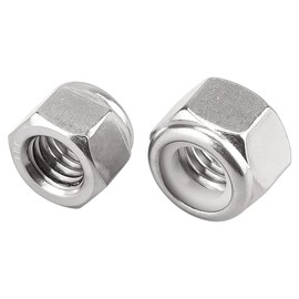 8-32 Hex Lock nut (100 pcs), 304 Stainless Steel 18/8, Nylon Insert Lock nut, Nylock Nuts for Bolts, Fayeploo