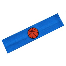 Cotton Basketball Patch Stretch Headband (Dark Turquoise)