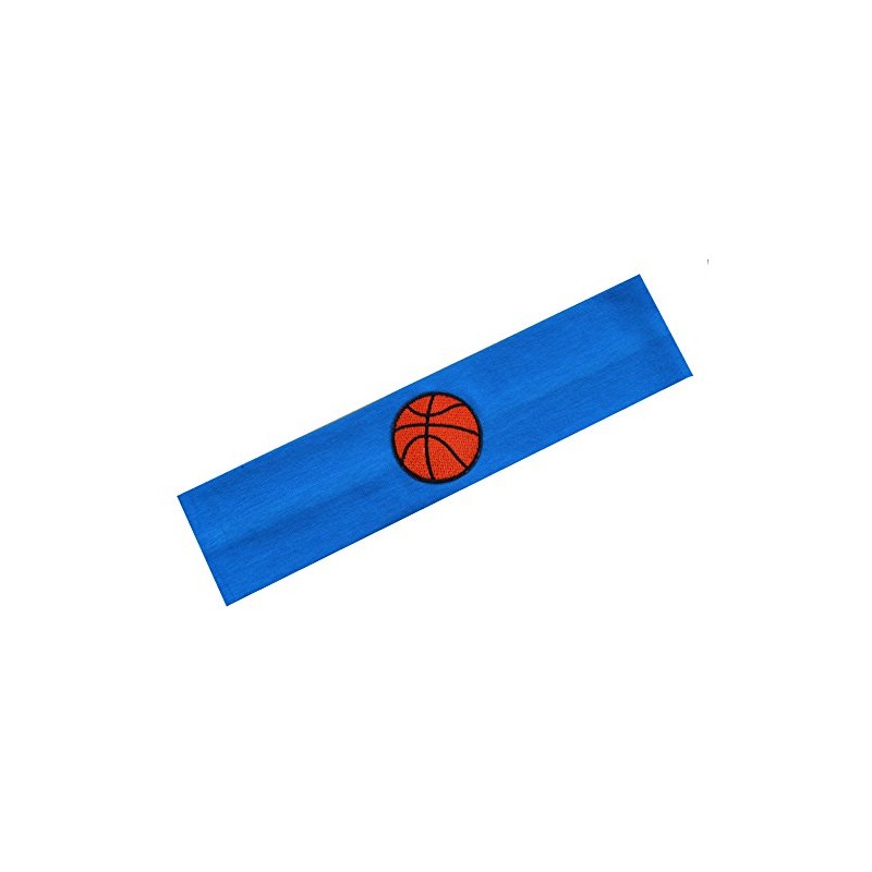 Cotton Basketball Patch Stretch Headband (Dark Turquoise)
