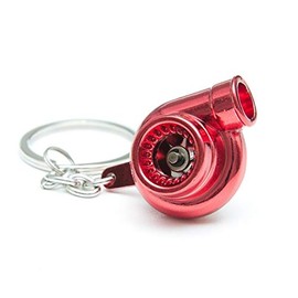Boostnatics Spinning Turbo Keychain Keyring (Red)