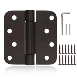 2 Pack Self Closing Door Hinges 4 in Oil Rubbed Bronze Door Hinges Spring Loaded Auto Close Hinges 5/8'' Radius Corners Adjustable Tension for Interior Door 4 x 4 in Auto Self-Closing Hinge