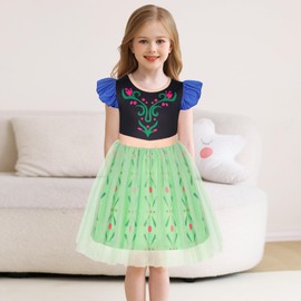 Jurebecia Girls Nightgowns Toddler Princess Nightgown Tulle Nightdress Pajmas Sleepwear Nightie Dress for Kids Ruffle Sleeve Fantasy Gown 3t