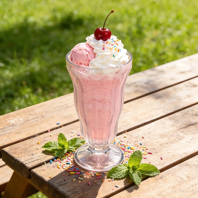 JBESUHI 6 Pack 14 Oz Shatterproof Acrylic Footed Milkshake Glasses