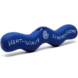 Heat-Wave (Lapis Blue) Synergy Stone - Contoured Hot Stone Massage Tool with Radiant Heat - Relaxing and Therapeutic for Neck, Back, Legs, Feet - Natural-Matte Surface for on Skin with Oil only