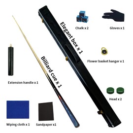 pindaprda English Snooker Cue with 10mm Cue Tips Handmade Billiard Cue 145cm 19oz, (Blue)