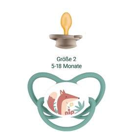 NIP Natural Latex Dummy Butterfly with Ring Size 2 (5-18 Months) Latex Pack of 6 Boys Teat Made of Latex FSC 100%, Made in Germany, BPA Free