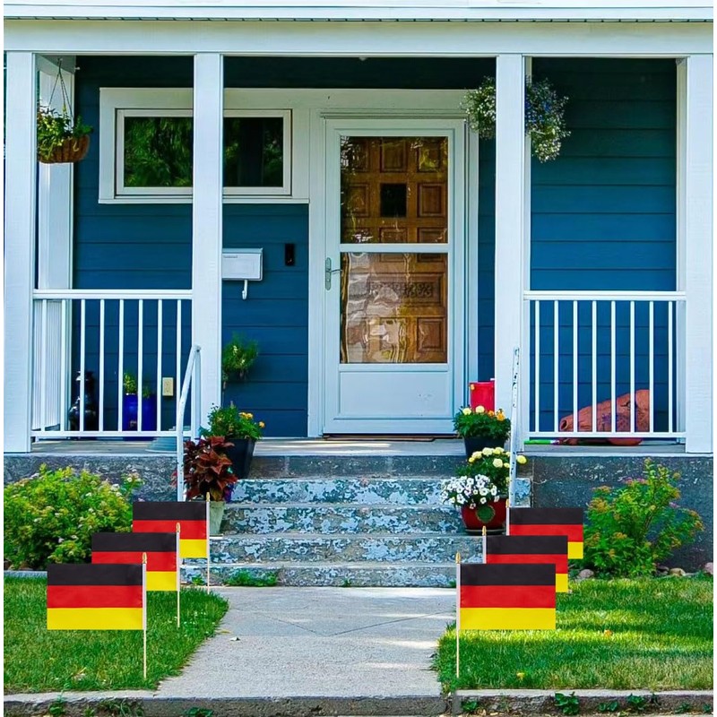 GSYLPFT 12 Pack Germany Flags on Sticks German Small Mini