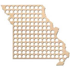 Missouri Beer Cap Map - 23x20.4 inches - 133 caps - Beer Cap Holder Missouri - Birch Plywood