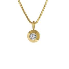 trendor Gold pendant with zirconia on gold-plated chain, fashionable jewellery for women, magical necklace, great gift idea, 75042-40 40 cm