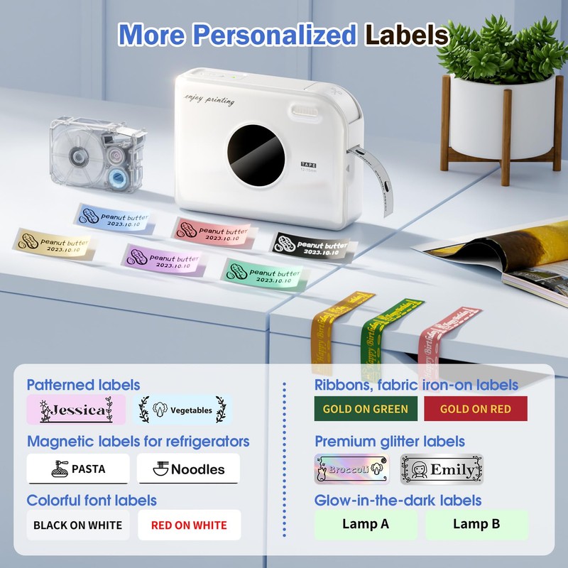 Phomemo A30 Label Maker, Mini Bluetooth Label Maker Machine with