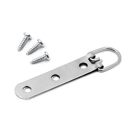 PHS Heavy Duty D Ring Picture Hangers - 100 Pack Large Strap Hangers for Picture Hanging - 3 Hole D Rings with Screws - 50 Pound Load Capacity