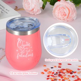 AWDK Insulated Wine Tumblers with Lids 30th Birthday Gifts for her, 30th Birthday, 30th Birthday Gifts for Women,Birthday Gifts for Women,30th Birthday Gifts for Mom, Sister, Friend, Coworker 3pcs
