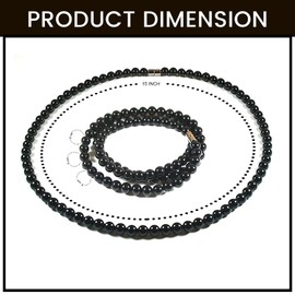 Crystal Necklaces Spiritual Protection Beaded Necklaces for Men/Women 6mm Round Gemstone Crystals and Healing Stones (01: Obsidian, 8mm Bead Diameter, 15 Inch Bead Chain)