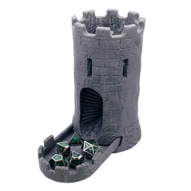 STAHLHAMMERS Dice Tower & Tray for Rolling and Randomizing Dice for DND, Pathfinder, and Other D&D RPG Roleplaying Games with Storage Compartment