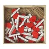 LWR Craft Wooden Mini White Red Heart with Clothespins 48pcs