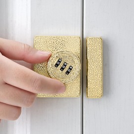 Wocoe Gold Cabinet Lock,Mechanical Password Lock,Anti Pry 3 Digit Password Keyless,Protect Privacy,for Cabinets,Drawer,Windows,Locker, Closet,Garden,Bathroom,and Sliding Door.