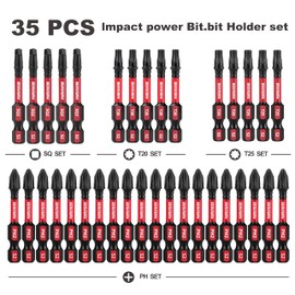 GEINXURN Impact Tough Phillips Square Torx 2 in. Insert Driver Bits, 35Pack Bulk T20/T25/PH2/SQ2 Screwdriver Power Bits Set