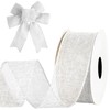 MuRealy Wired Ribbon 2.5 inch - Upgraded White Burlap Wired