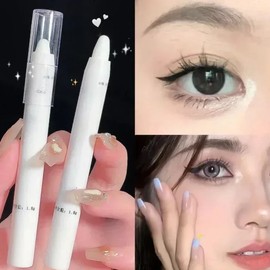 Matte White Silkworm Highlighter Pen Pearlescent Eyeshadow Stick Waterproof Glitter, 01 01-Matte White / 매트 화이트 누에 하이라이터 펜 진주 빛 아이섀도우 스틱 방수 글리터, 01 01-Matte White
