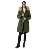 WenVen Women's Winter Warm Military Hooded Sherpa Parka Jacket Army