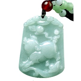 c1lint7785631 Women's Necklaces Men's Necklaces Natural Jadeite Hisui Jade Grade A Gemstone Zodiac Made Horoscope Animal Sign Necklace Pendant Amulet Men or Women