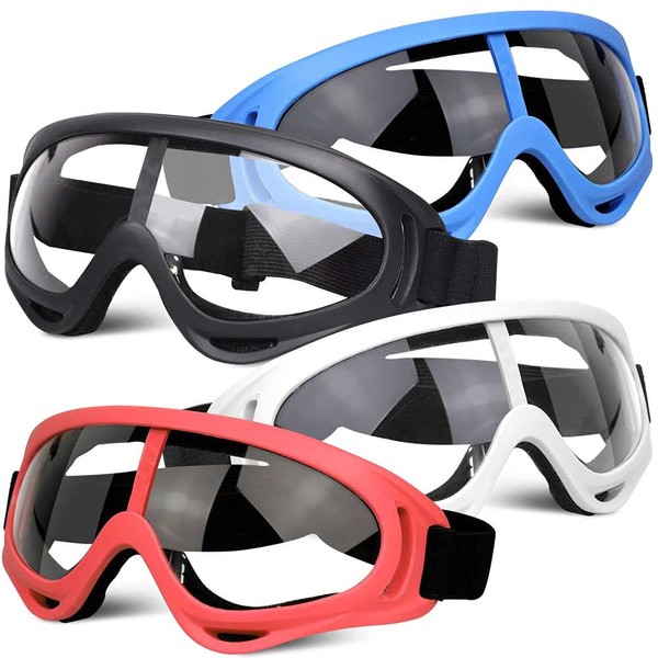 POKONBOY 4 Pack Protective Goggles Safety Glasses Eyewear Compatible with Nerf Guns for Kids Teens Game Battle (4 Colors)
